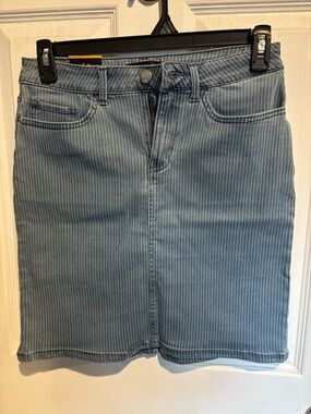 Lee Light Blue Pinstripe Denim Skirt